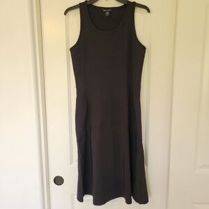 NWOT Athleta Ribbed Black Fit and Flare Sleeveless Midi Dress Size Small